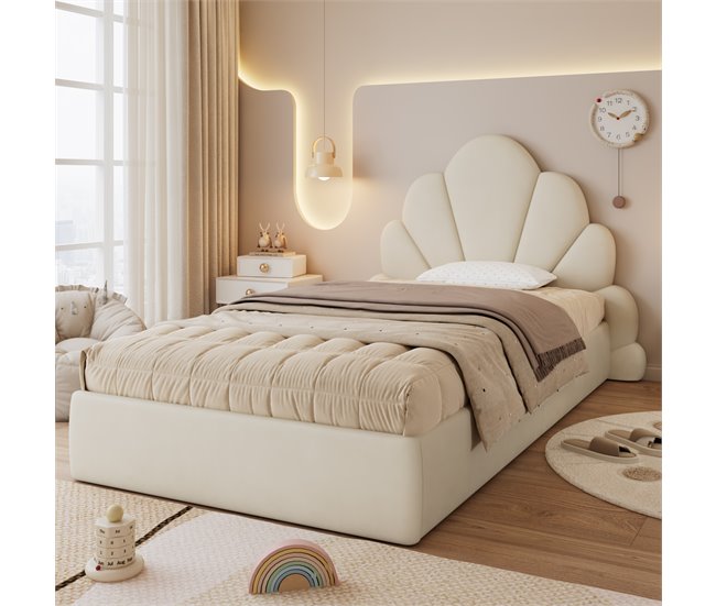 Cama infantil de terciopelo 137x205 Beige