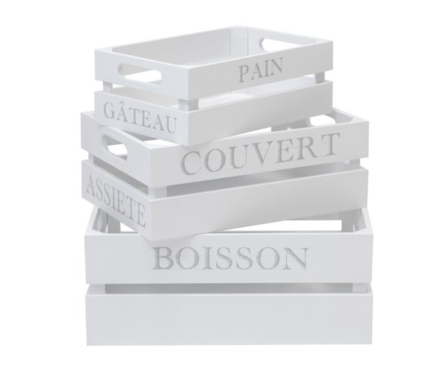 Cajas Set de 3 Blanco