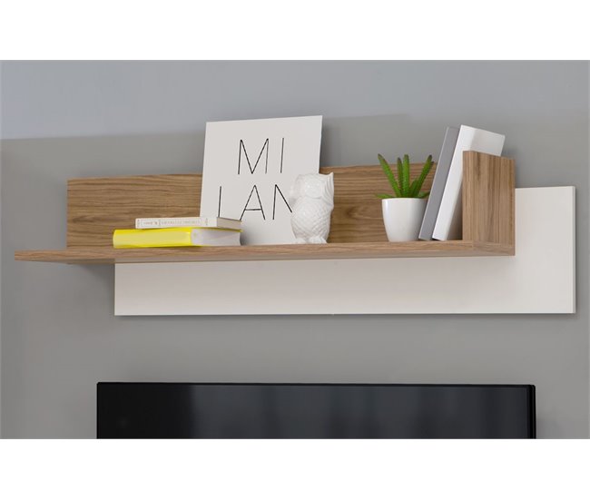Estantería de pared horizontal FREETOWN Blanco/ Madera