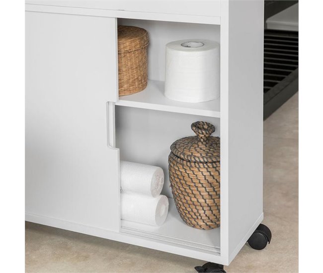 Carro Multiuso con Ruedas para Baño BZR02-W SoBuy Blanco
