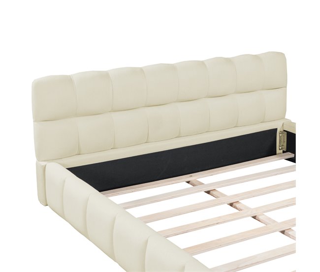 Cama, cama juvenil, cama doble, cama plana 150x213 Beige