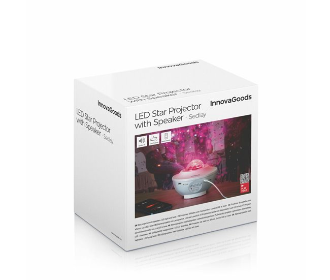 Proyector de Estrellas LED y Láser con Altavoz Blanco