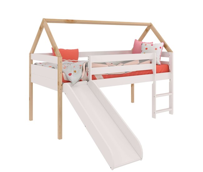 Cama Juvenil Infantil Tobogán Carnival Blanco