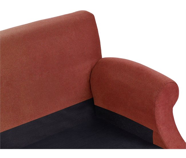 Beliani Sofá de 3 plazas Poliéster EIKE Rojo