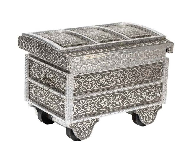 Joyero de metal repujado Plateado