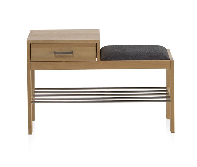 Banco zapatero de madera natural Madera