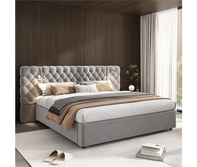 Camas de matrimonio 245x200 Gris