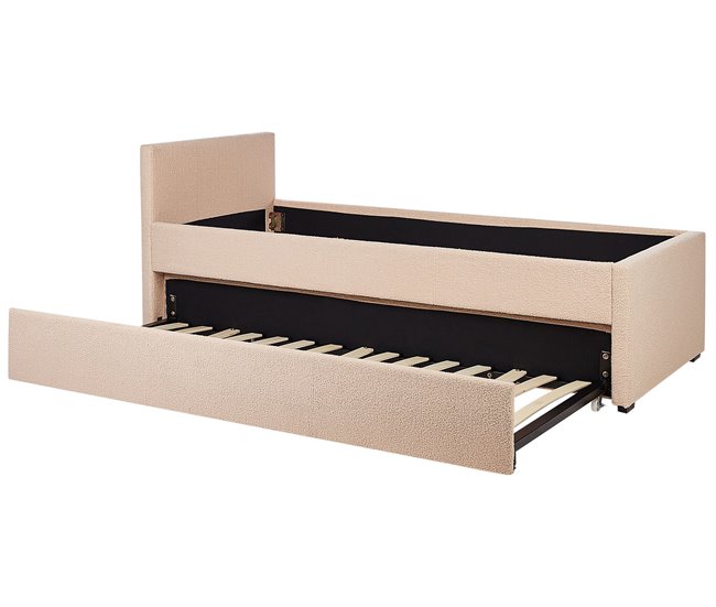 Beliani Cama con somier Bouclé MARMANDE 86x214 Beige