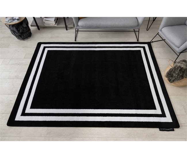 Alfombra HAMPTON cuadro 80x150 Negro