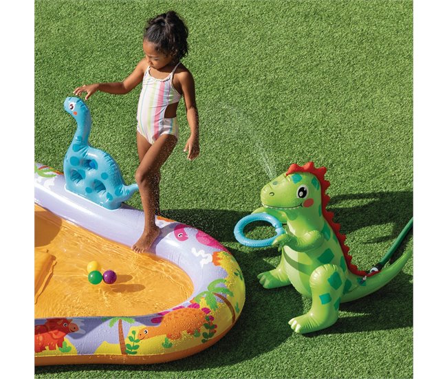 INTEX Centro de juegos acuático hinchable Dino Park con tobogán Multicolor