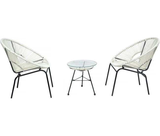 Conjunto de muebles de jardín Acapulco Blanco