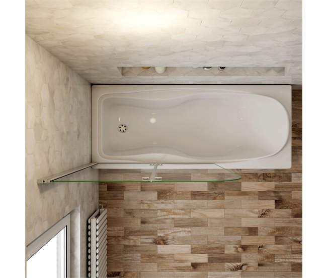Mampara de Bañera Plegable,2 Hojas,Vidrio Templado 6mm Antical,Altura 140cm 