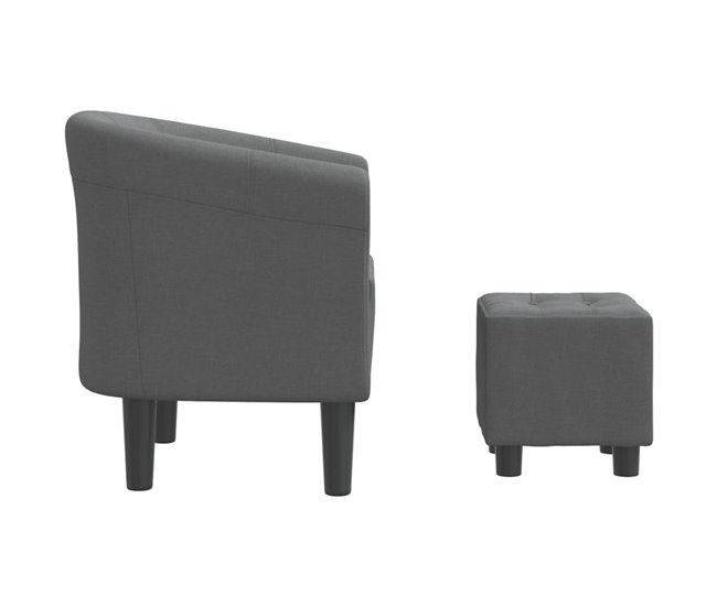 Sillón Con Diseño De Cubo Gris Oscuro