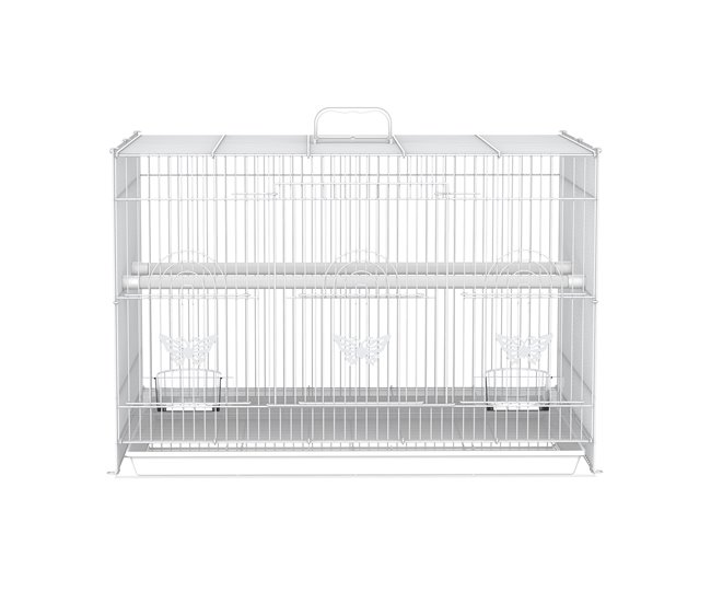 Jaula para Pájaros Metal, PP PawHut Blanco