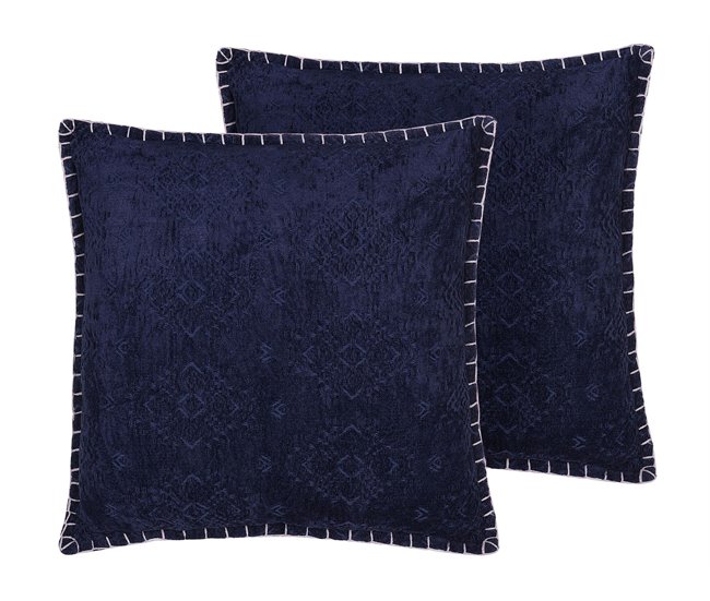 Beliani Cojín decorativo MELUR 45x45 Azul