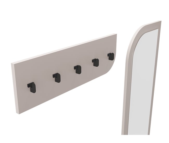 Mueble recibidor zapatero con espejo BEA Beige