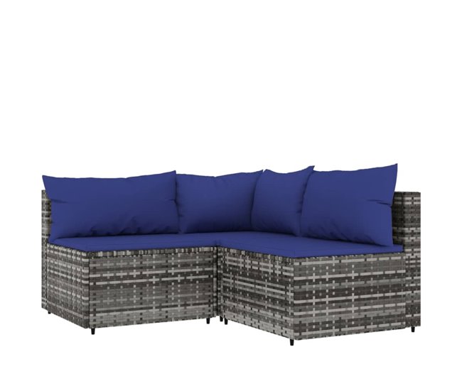 Juego De Muebles De Jardín Gris Azul