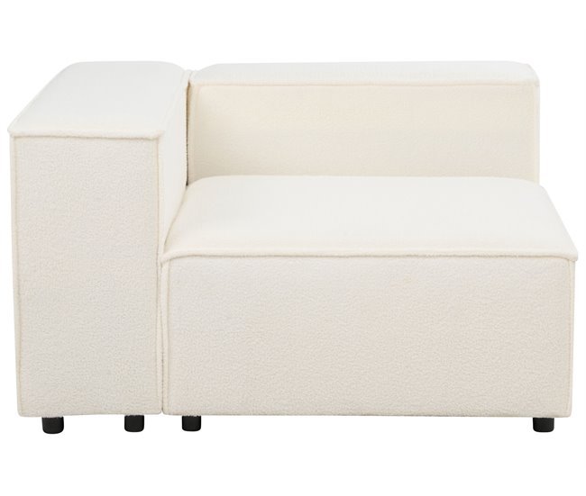 Beliani Sofá esquinero con reposapiés Bouclé ARDAL Crema