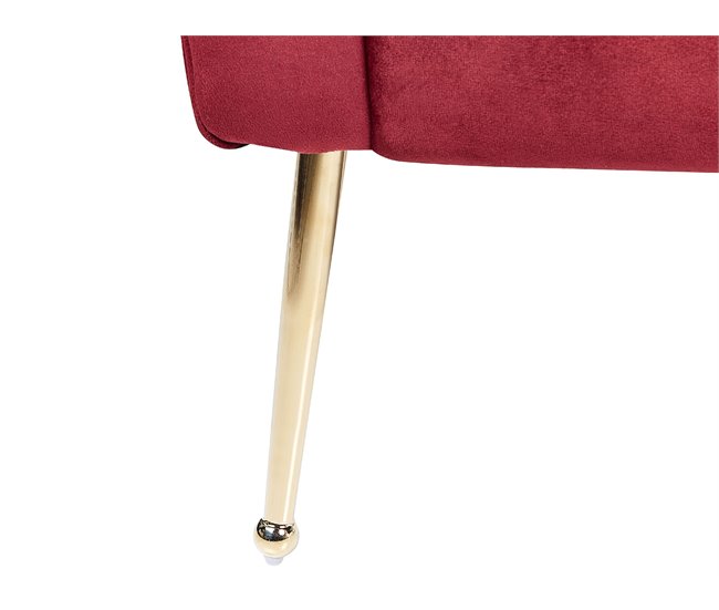 Beliani Chaise longue Terciopelo NANTILLY Rojo