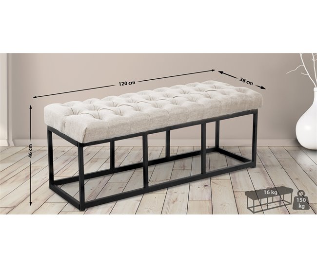 Banco - Amun - Tela 120x38 Crema