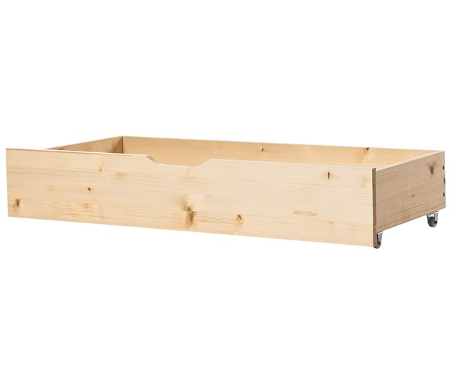 Beliani Conjunto de 2 cajones de cama Madera de pino CRONAT Madera Clara
