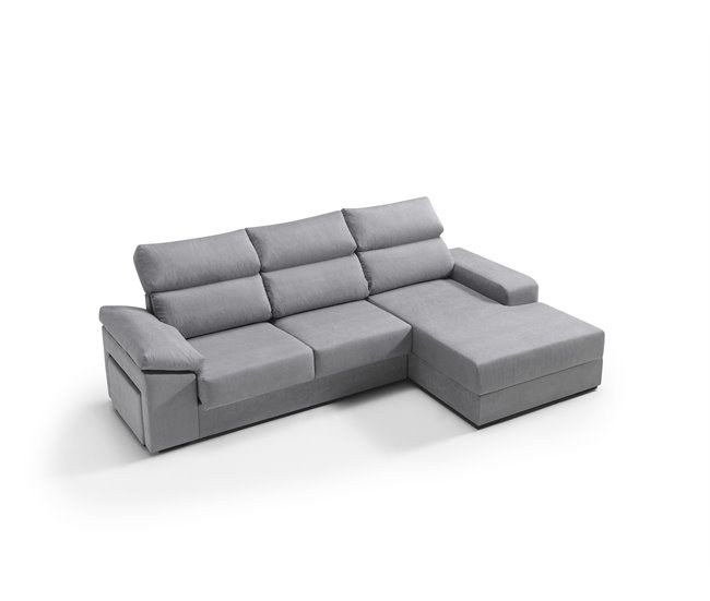 Chaise longue con arcón RUBIK Gris