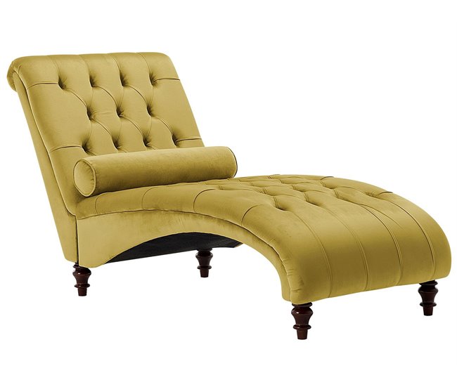 Beliani Chaise longue Terciopelo MURET Mostaza
