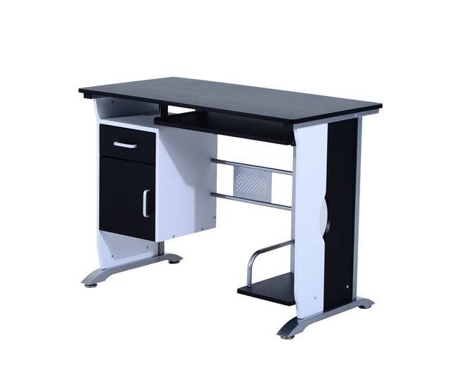 Mesa de Ordenador MDF,Metal HOMCOM, oficina - escritorios 100x52 Negro