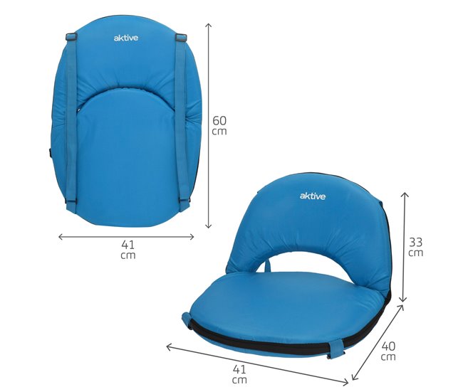 Aktive Asiento plegable con respaldo ajustable Azul