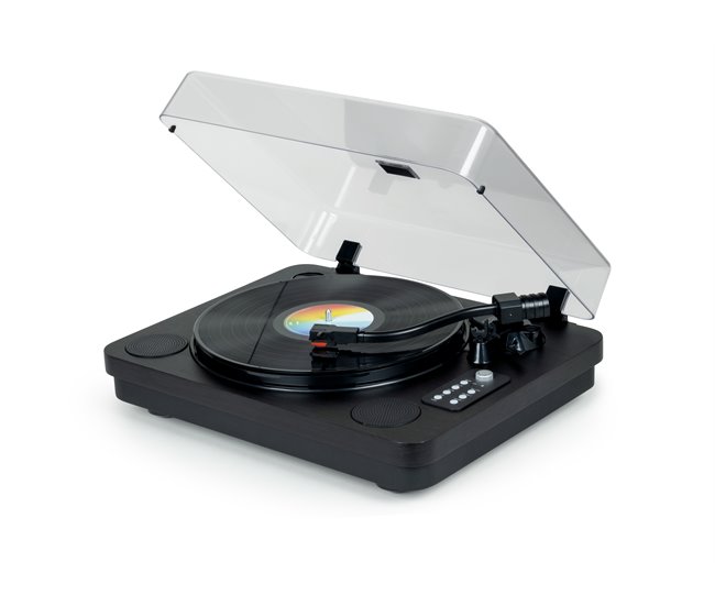 Tocadiscos Bluetooth con altavoces integrados Negro