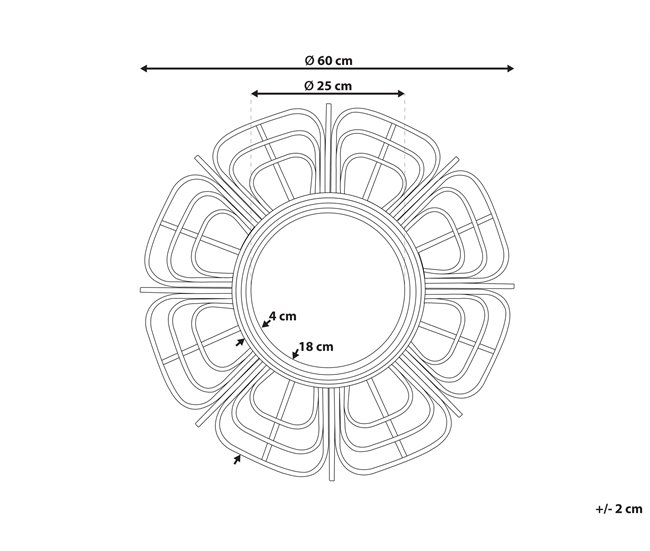Beliani Espejo PASAKU 60x1 Natural