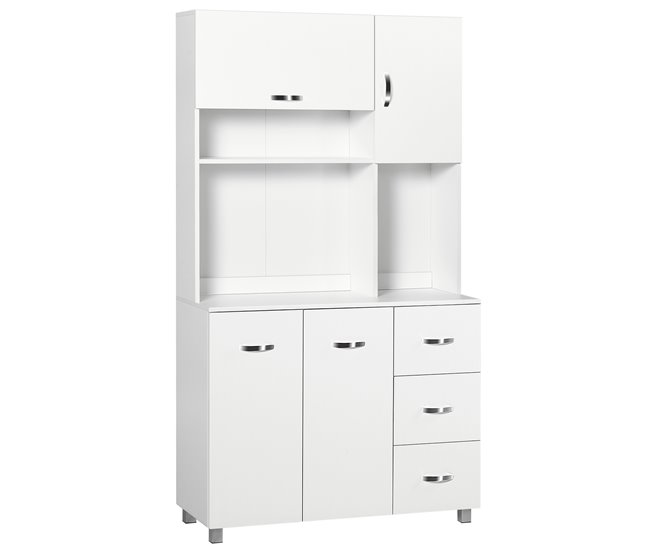 Alacena de Cocina Melamina de Madera HOMCOM, hogar - cocina 100 Blanco