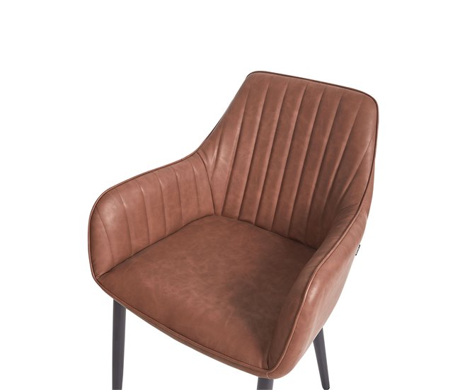 Beliani Silla de comedor WELLSTON Marron