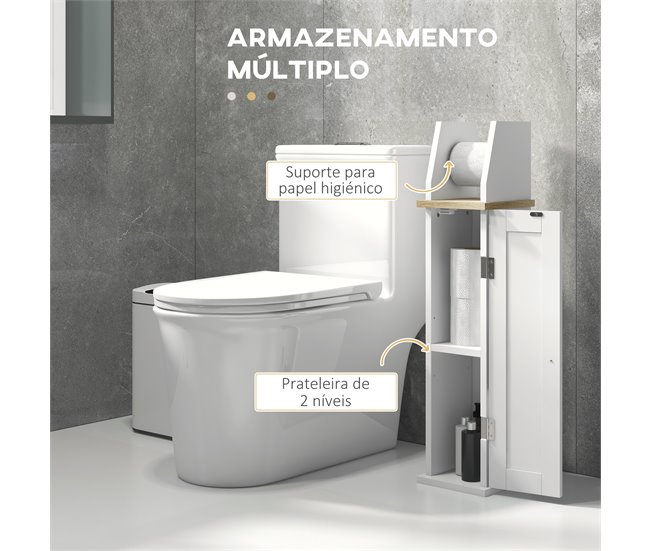 Armario de Baño MDF kleankin, hogar - baño 18 Blanco
