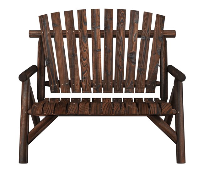 Banco de jardín de 2 plazas madera 119x85 Madera Clara