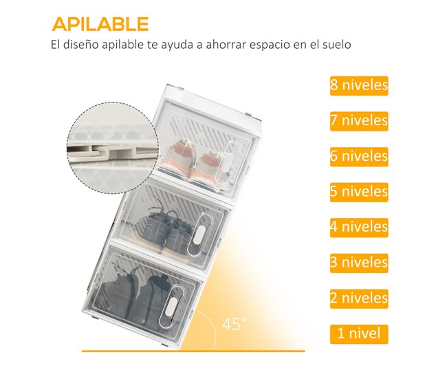 Armario Modular PP HOMCOM, hogar - muebles de recibidor 28 Blanco
