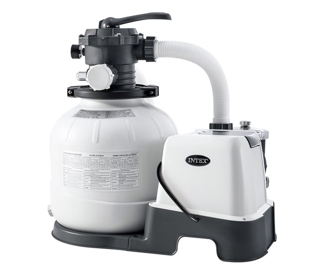 Sistema combinado INTEX depuradora arena y clorador salino eco 7 g/h - 32000 l Blanco