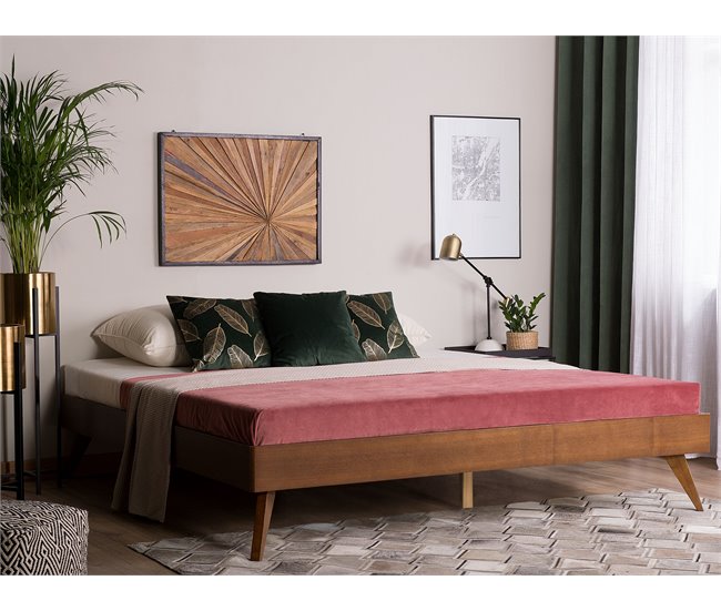Beliani Cama con somier MDF BERRIC 148x202 Marron