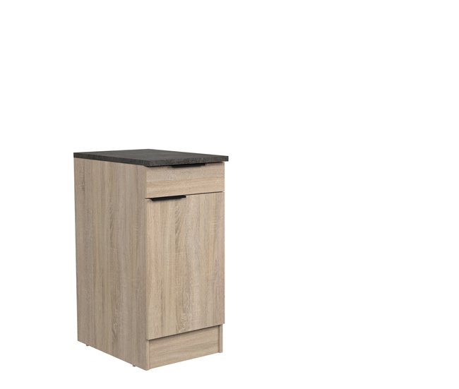 Módulo bajo FUMAY de 40cm con cajón y 1 puerta Roble
