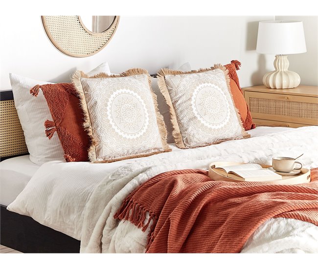 Beliani Cojín decorativo AGRIMONY Beige