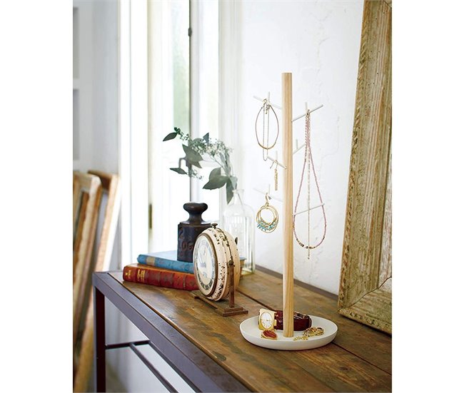 Árbol de joyas Blanco/ Madera