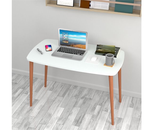 Escritorio sencillo moderno Kongsberg Aglomerado 105x60 Blanco