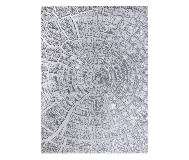 Alfombra MEFE moderna 6185 Árbol Madera Structural dos niveles 120x170 Gris