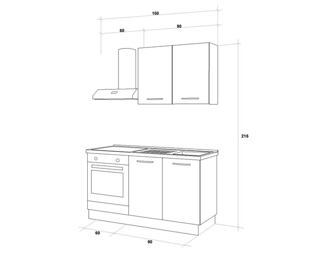 Cocina GILDA 2.0 Derecha Blanco/ Gris