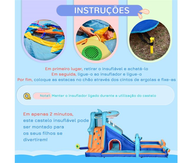 Castillo Hinchable Infantil Tela Oxford Multicolor