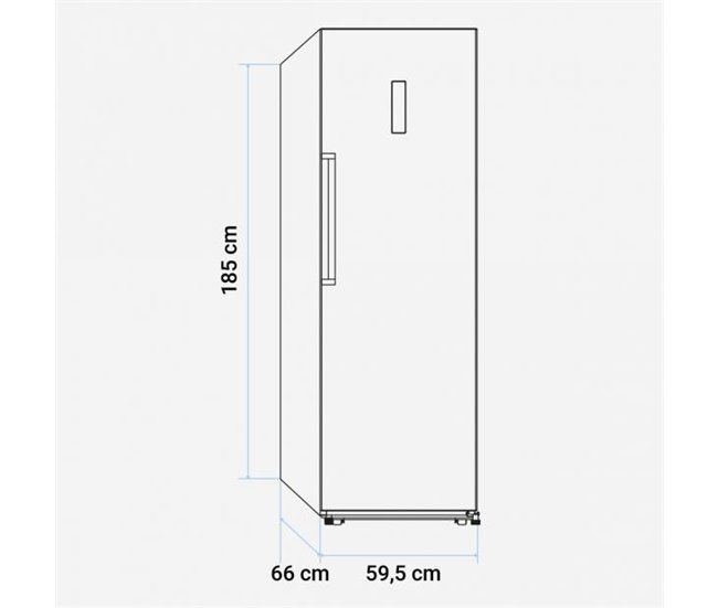 Congelador vertical Universal Blue Viedma No Frost F L Inox