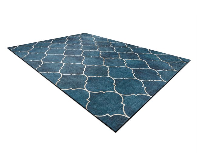 Alfombra lavable ANDRE 1181 Espaldera marroquí 120x170 Azul