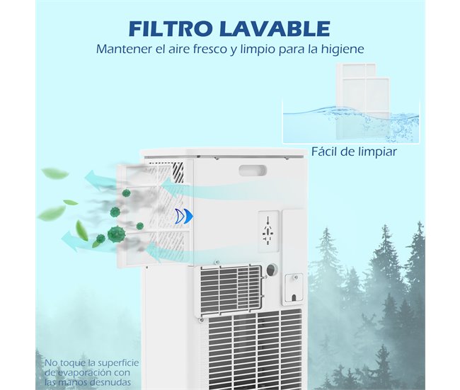 Aire Acondicionado Portátil ABS HOMCOM, hogar - climatización Blanco