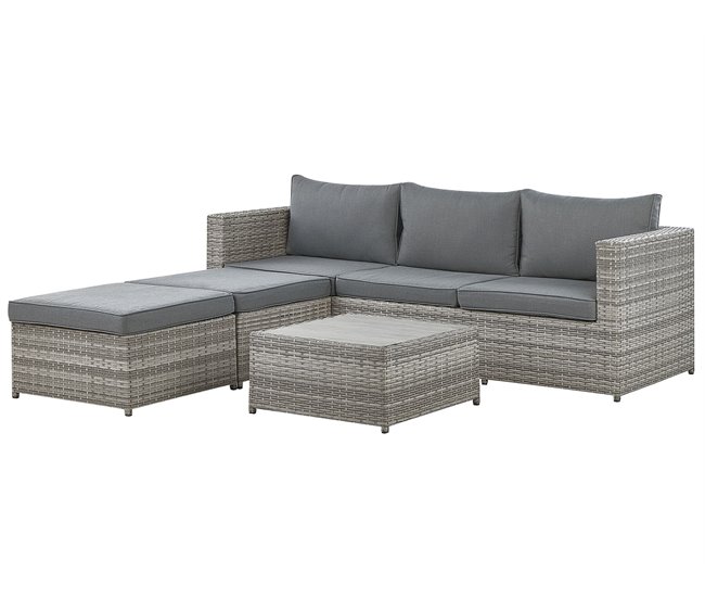 Beliani Conjunto de jardín SABBIA Gris Claro