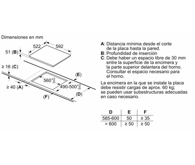 Placa de inducción BALAY 3EB865FR 3 zonas 60cm negro Negro